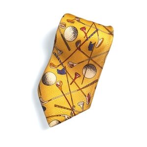 J.P. Tilford Custom Made All Silk For Harry Rosen Luxe Golf Pattern Men's Tie